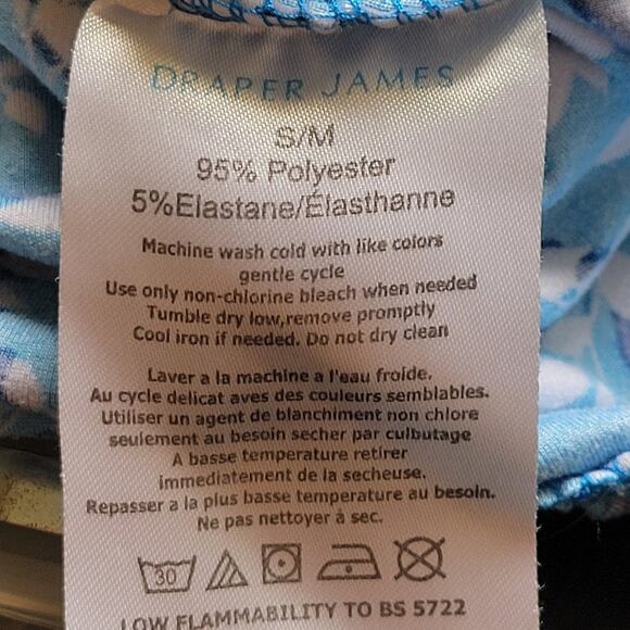 Small/Medium Draper James Jersry Knit Blue Floral Sleeveless Dress, Ruffle Hem - Picture 4 of 4